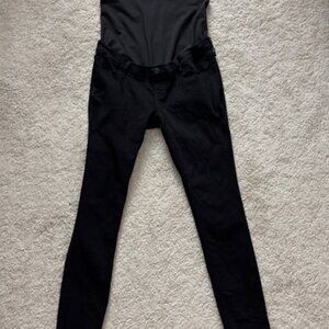 Abercrombie + Fitch Maternity Jean Leggings Raw Hem Black Size 27S *VGUC